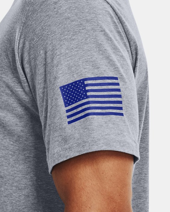 Men's UA Freedom Flag Gradient T-Shirt, Gray, pdpMainDesktop image number 3